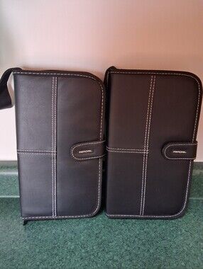 2 Faux Leather Memorex Cd Dvd Cases Ea Holds 64